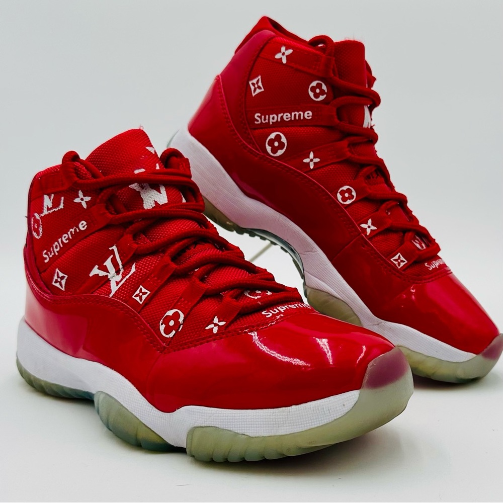 Nike Air Jordan 11 Louis Vuitton Red & White Size 8